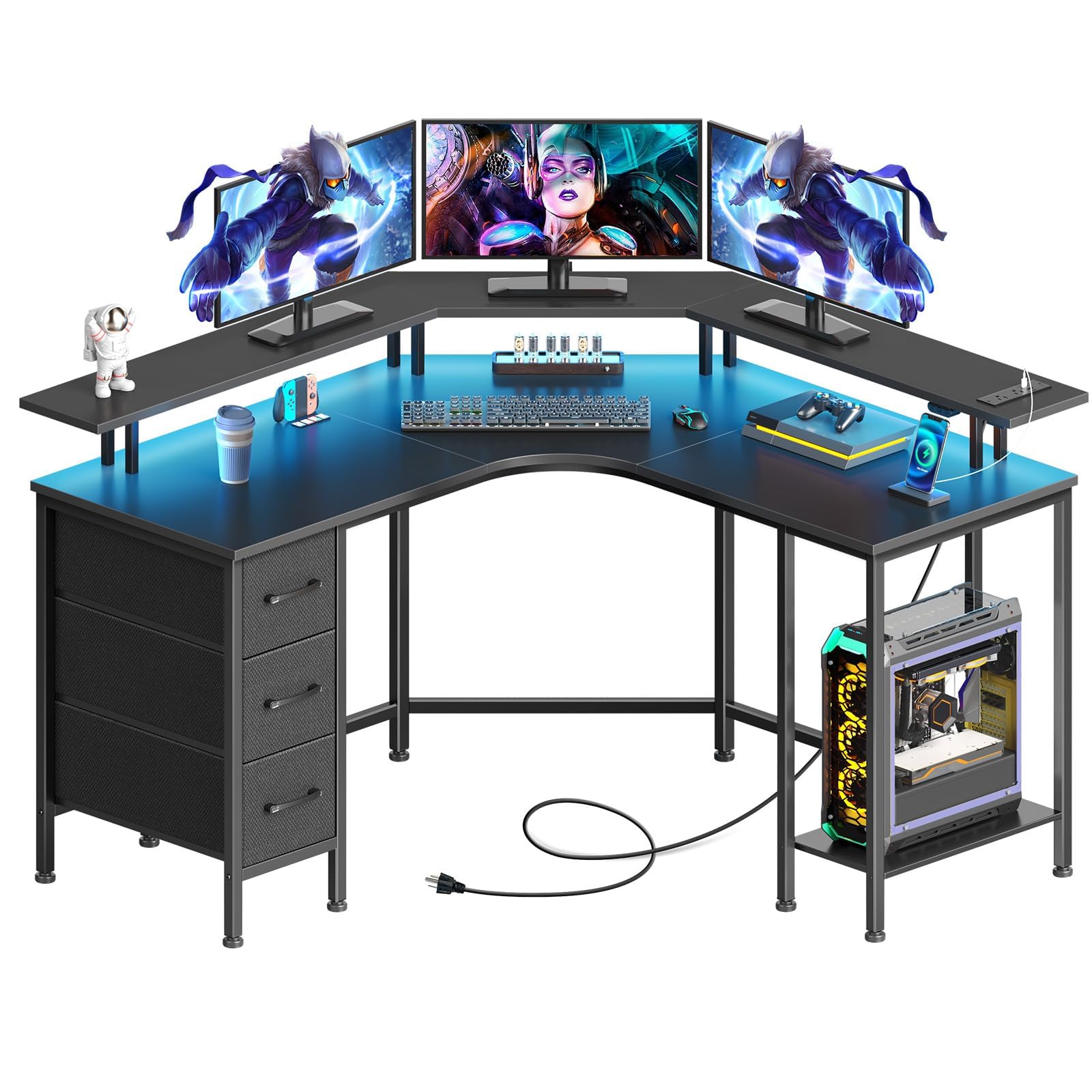 SNIDEL - rkrn Amazon.com: Seventable Corner Computer Desk with Power