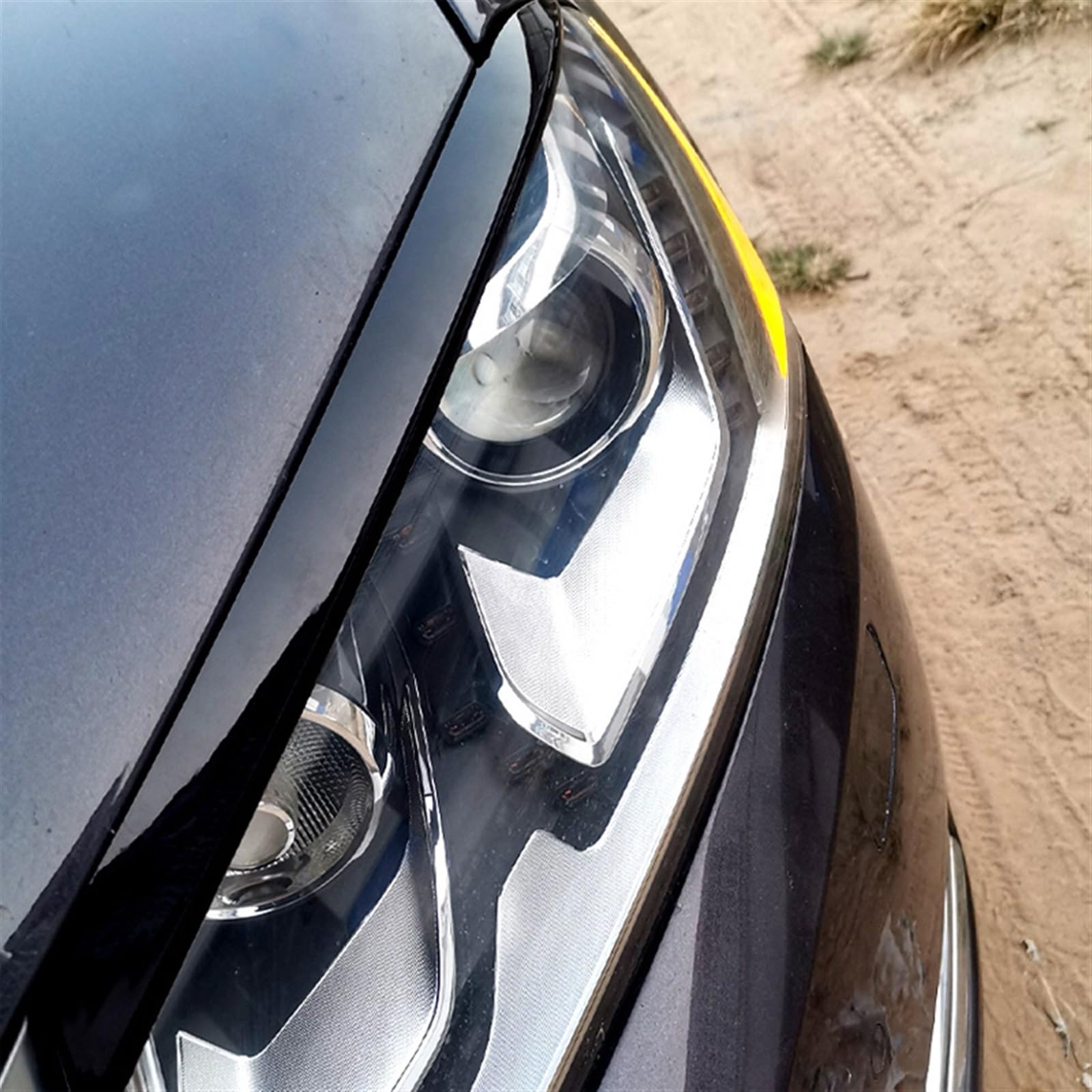 Naklejka na reflektor przedni samochodu, brwi, powieki, brwi, Compatible With Volkswagena, Compatible With VW Passata B7 2010-2014(Carbon Fiber)