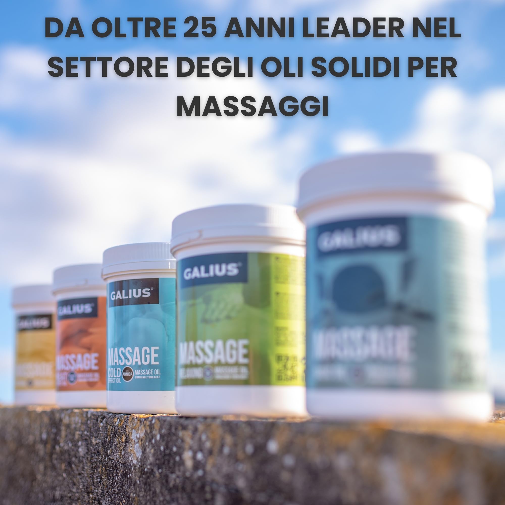 GALIUS - Olio Solido Effetto Calore per Massaggio Sportivo - Olio Massaggio Fisioterapia con Estratti Naturali - Sollievo Muscolare - Olio Massaggio Professionale (1000 ml)