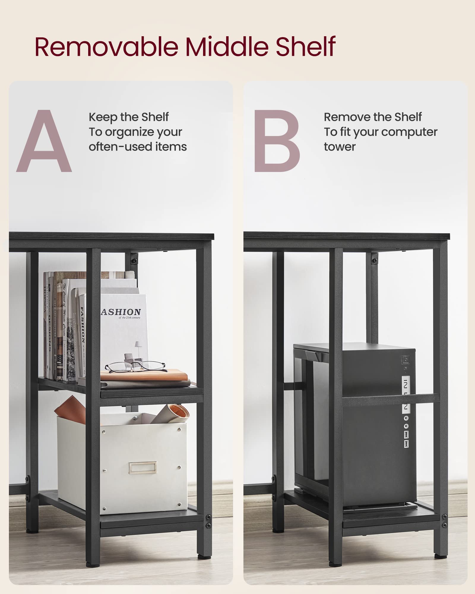 VASAGLE L字デスク 138cm + 138cm Amazon.co.jp: VASAGLE パソコンデスク テレワーク デスク L字型