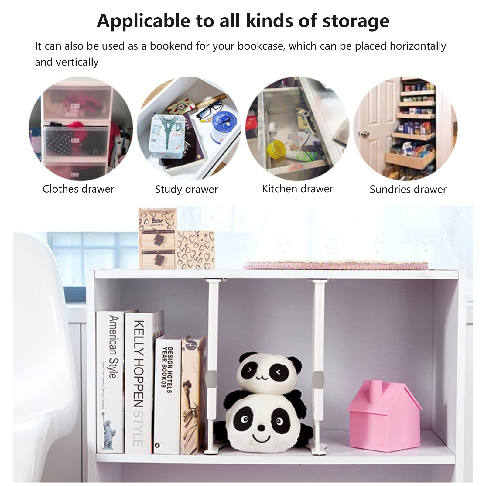 ZJT Schubladentrenner, 4er-set Schubladenteiler Organizers, Verstellbare Schubladen Organisers Separatoren, Schubladeneinsatz für Kleiderschrank, Kommode, Schrank, Büro (L (27.8-43.5 cm))