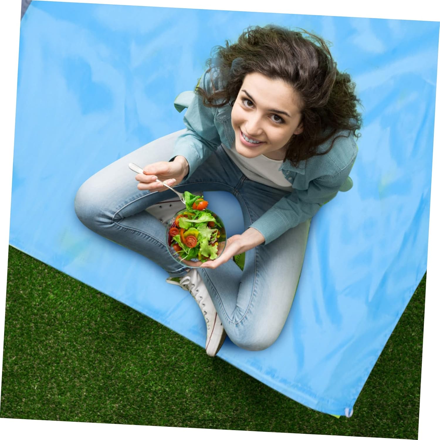 Sosoport 4pcs Foldable Camping Blanket Lightweight Outdoor Picnic Mat for Beach Hiking and Family Gatherings Easy to Clean and Portable Design