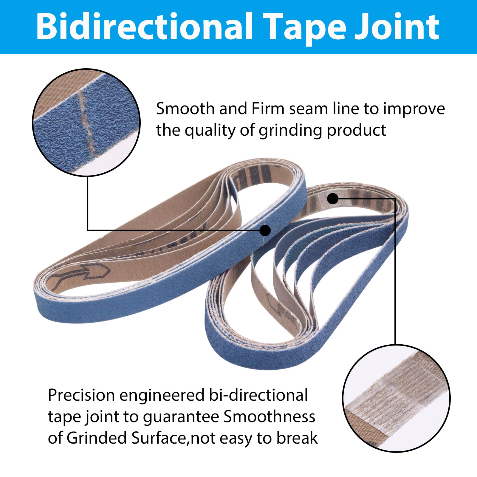 Zirconia Sanding Belts - 36 Pack for Metal Finishing -3
