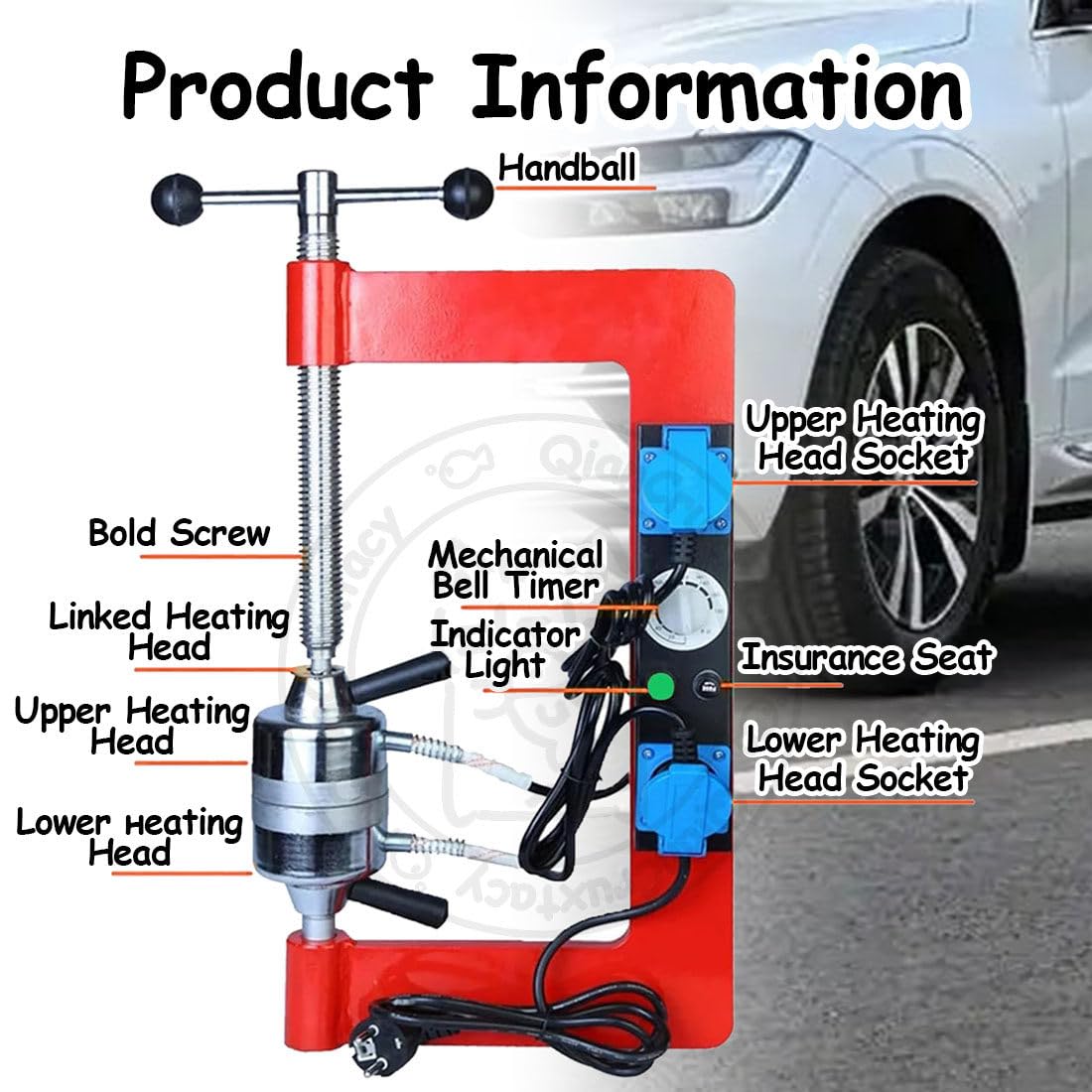Vulcanizzatore automatico per pneumatici con 8 stampi, controllo della temperatura costante 120-165 ℃, timer programmabile per riparazioni di auto e camion leggeri