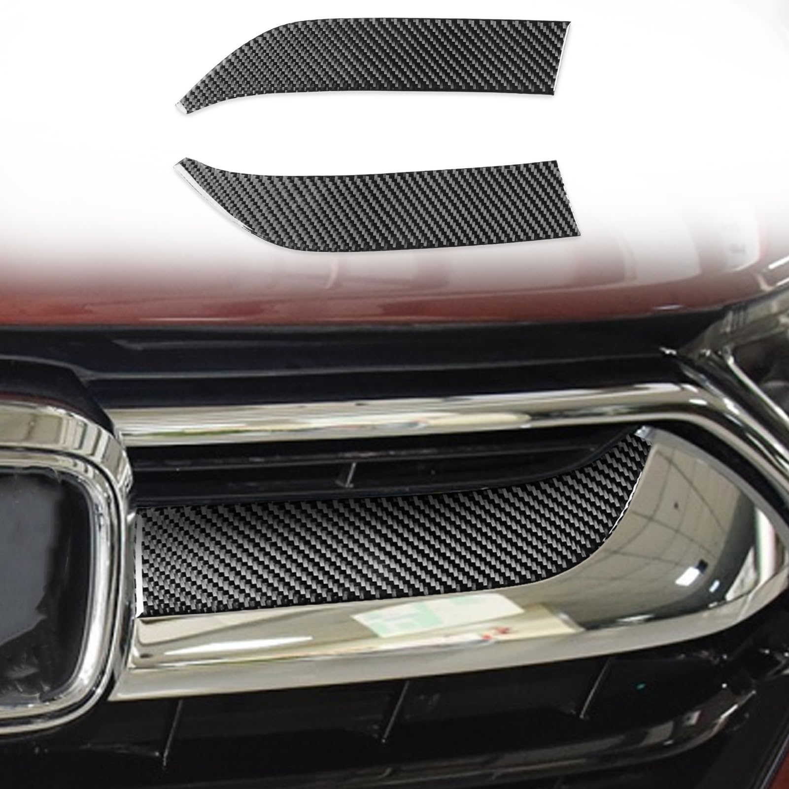 Real Premium Carbon Fiber Compatible with Honda CRV 2017 2018 2019 2020 2021 Accessories Car Front End Center Grid Cover Sticker Decal Auto Interior Trim