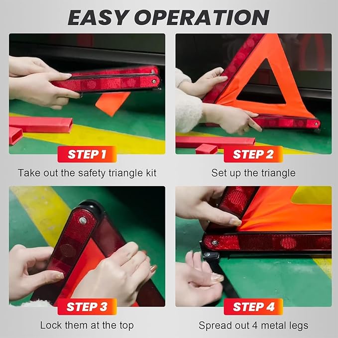 Kit de Triángulos de Emergencia DASBET 3 Unidades con 2 Chalecos miniatura 4