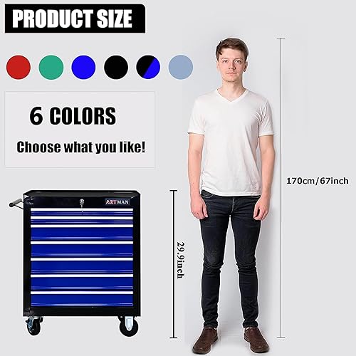 Miniatura 19 de Carro de herramientas de 4 cajones con ruedas, multifuncional, almacenamiento de herramientas, cajones, herramienta rodante, organizador