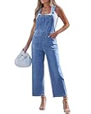 luvamia Wide Leg Overalls for Women Denim Loose Fit Baggy Bib Adjustable Cropped Casual Stretchy Jean Jumpsuit Overall