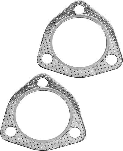 ESEWALAS 2 juntas de escape, junta de tubo de escape, 3 pernos MLSG de alta temperatura de 3 pulgadas con anillo de fuego SS, accesorios de