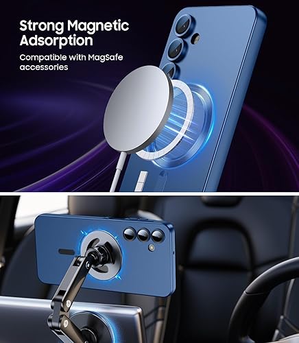 Vista 126 de Magnetic for Samsung Galaxy S24 Ultra Case [Compatible with MagSafe][Built-in Camera Lens Protector] Slim Soft Bumper TPU Shockproof Phone Shell