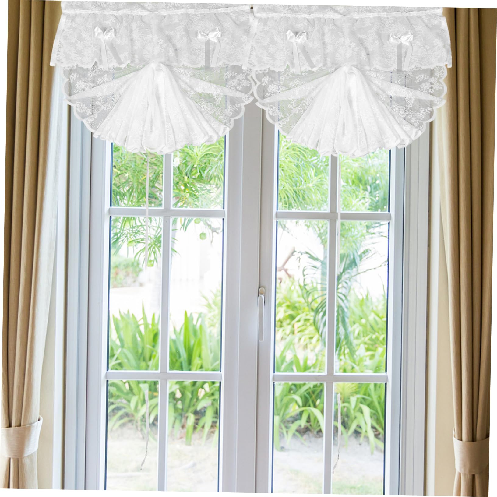 ABOOFAN in Pizzo Trasparente Per Finestra Decorativa Per Cucina Camera Da Letto Resistente e Pratica Per Arredamento Casa