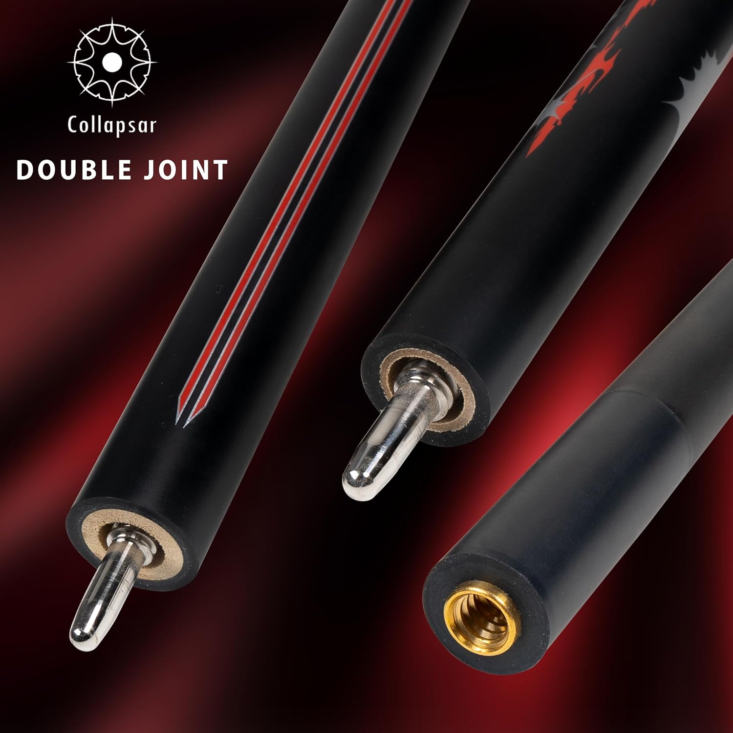 Collapsar Carbon Fiber Jump Break Cue,3-Pieces 12.9mm Tip Power Break Pool Cue,20oz Punch Jump Billiard Cue Stick