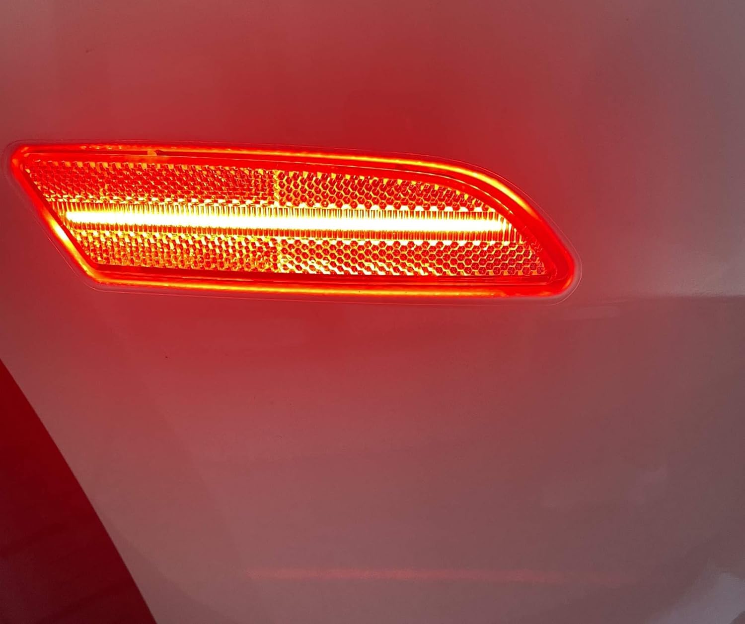 iJDMTOY 4pc Set Black-Out Smoked Lens Amber/Red Full LED Strip Front/Rear Side Marker Light Kit Compatible with Chrysler 2004-2008 Crossfire Coupe/Convertible