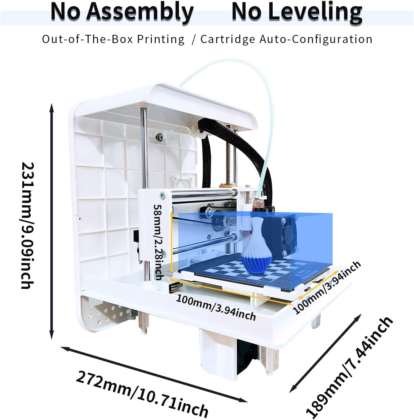 review 3D Printer, Intelligent APP Control AI 3D Desktop Printer,Fast Printing, Photo Modeling,Auto Levelling,Built-in Model Library,Printing Size 3.9'' x 3.9'' x 2.3'' Inch