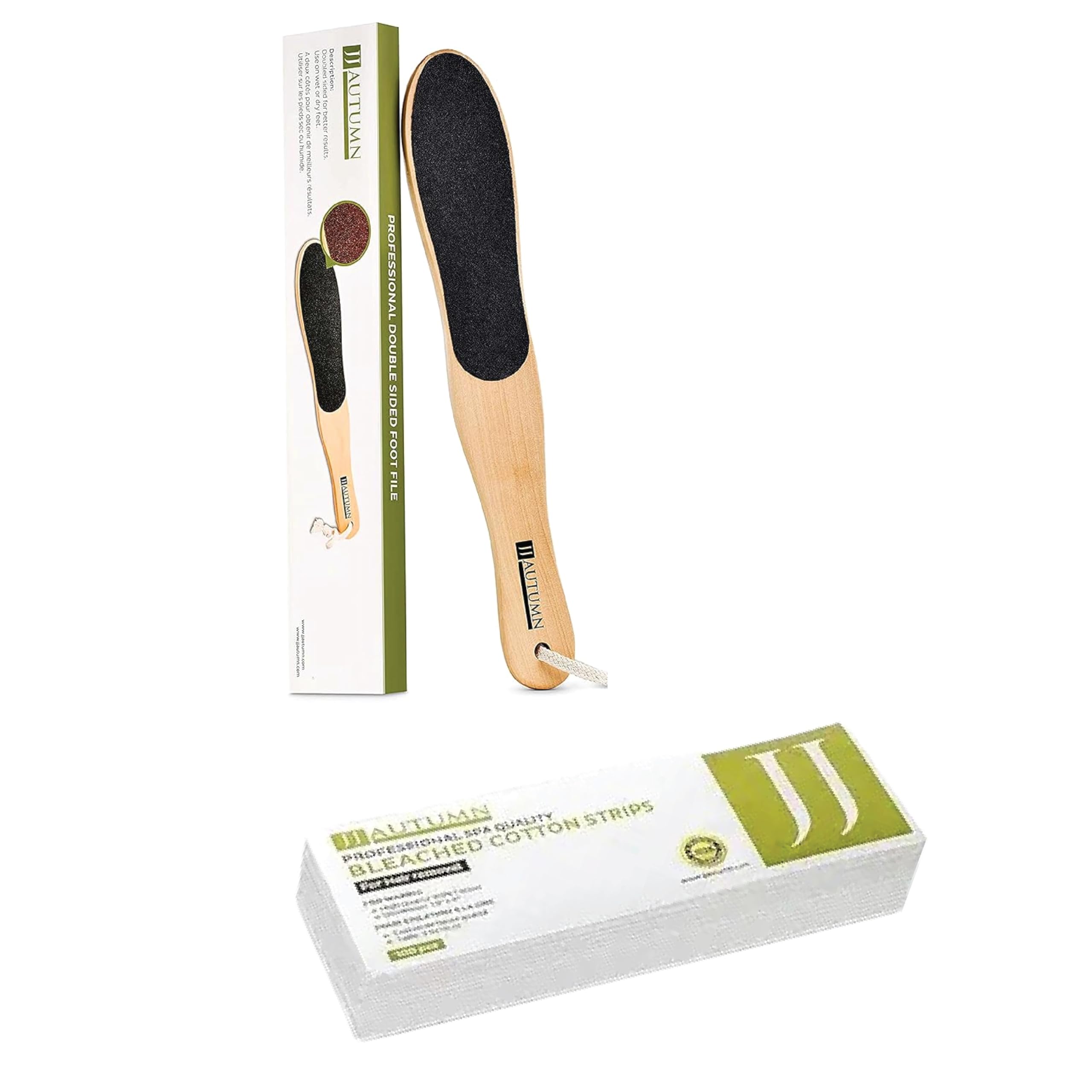 Foot & Body Care Bundle: Wooden Foot File & Cotton Wax Strips
