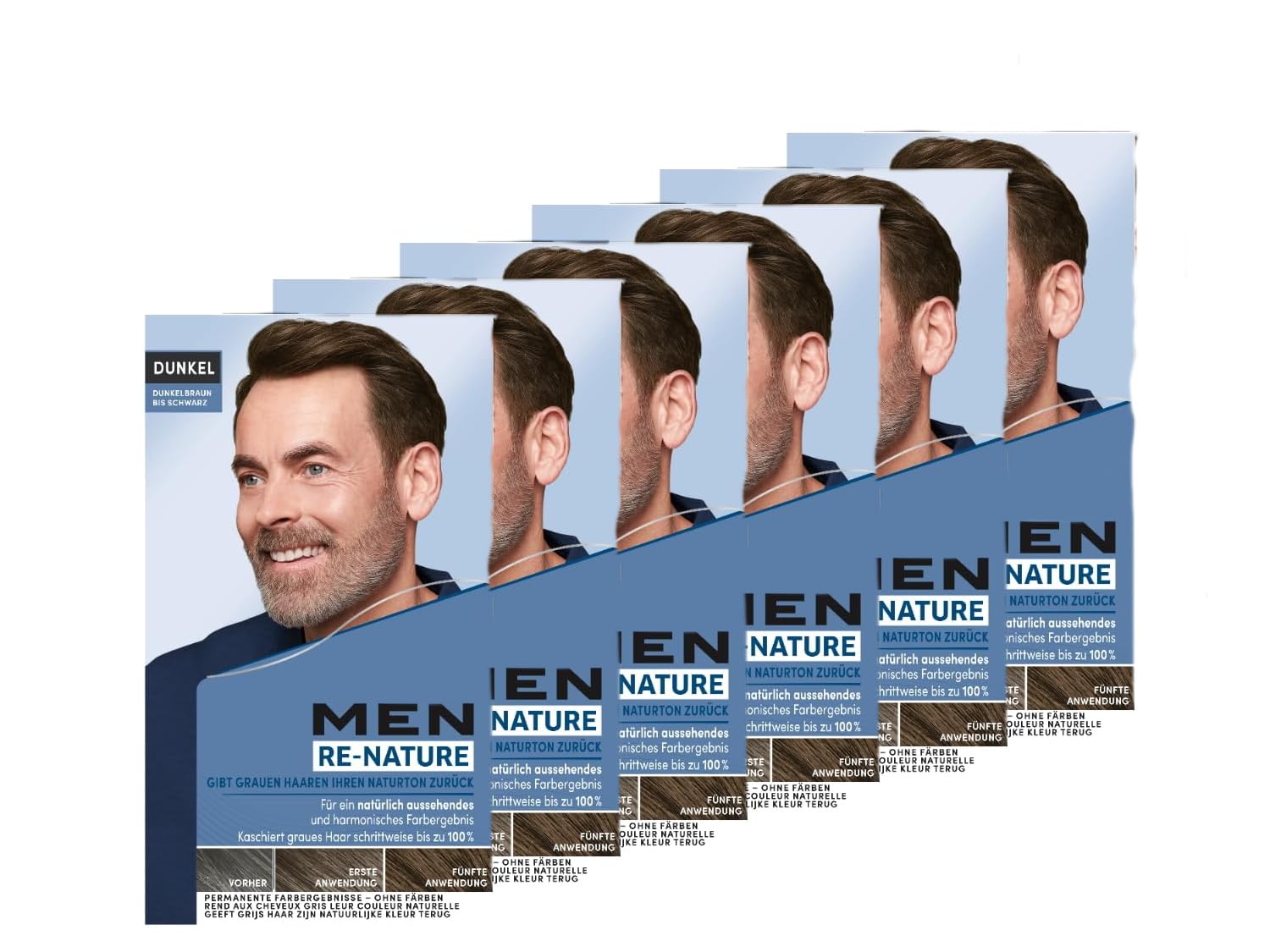 Men Perfect Re-Nature Re-Pigmentierungs-Creme – Dunkelbraun bis Schwarz, 6x145 ml