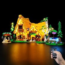 Kyglaring LED Light Kit Compatible with Lego Snow White and The Seven Dwarfs Cottage 43242 Building Blocks, Upgrade Remote Control Lighting Accessories for Lego 43242 Model Set, Lights Only