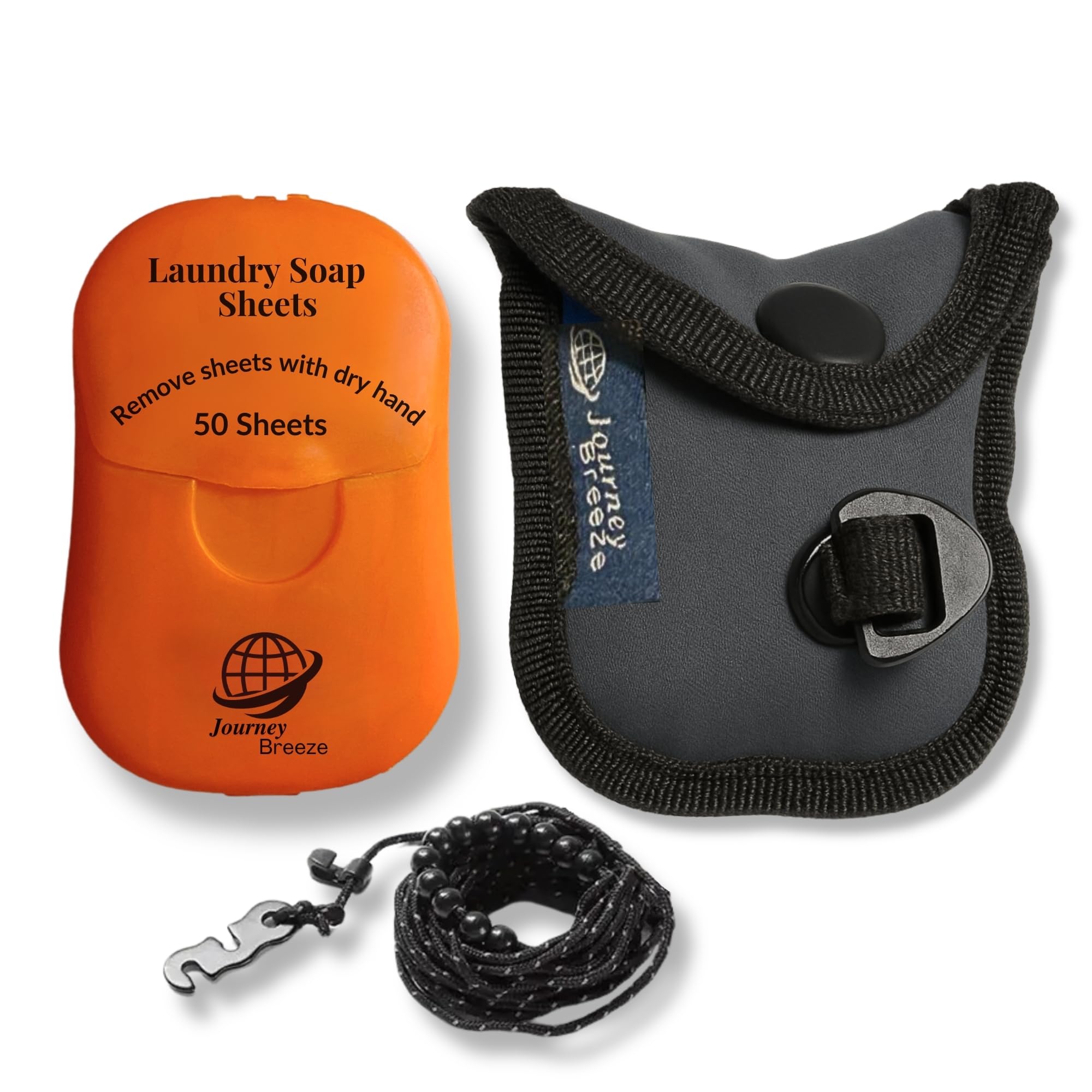 Travel Laundry Detergent Sheets and Travel Clothesline – Laundry Detergent Sheets 50-Count + Portable Clothesline for Hotels, Cruises & Camping,