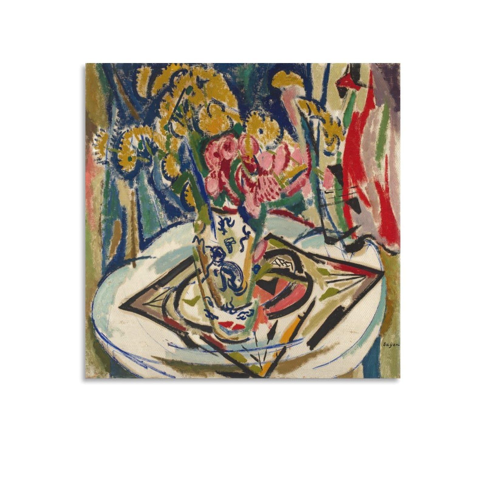 KLAGCBDF Henry Lyman Sayen Flowers Poster Painting Canvas Wall Art Living Room Posters Painting 28x28inch(70x70cm)