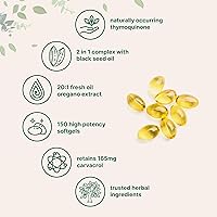 Vista 3 de Micro Ingredients Cápsulas Blandas de Aceite de Orégano, 150 Unidades Fórmula 2 en 1 con Aceite de Semilla Negra 4X Concentración de Carvacrol