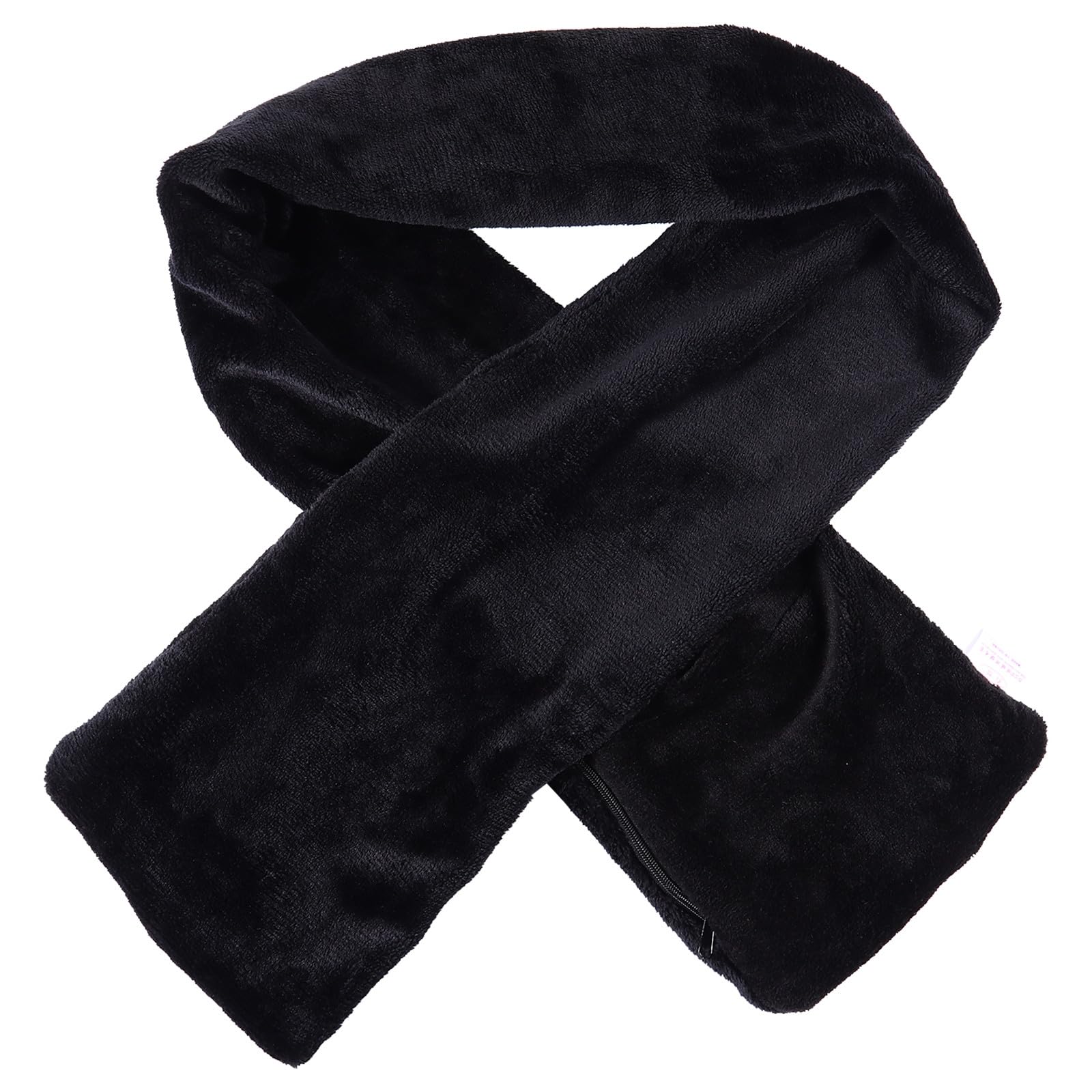 KALLORY Écharpe Chauffante Foulard D'hiver USB en Flanelle Douce Noire Confortable Fonction de Chauffage pour Homme pour Camping et Intérieur