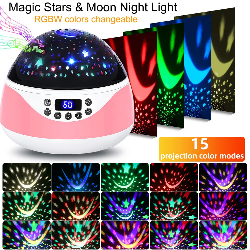 Projecteur Veilleuse étoilée Pour Enfant - Rotation 360° - Musique Apaisante - Pour Chambre Et Rituel Du Coucher