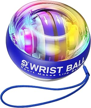 JIN BD Auto-Start Wrist Ball, Upgraded Gyroscopic Forearm Exerciser and Grip Trainer for Hand, Finger & Arm Strength Training, Wrist Strengthener with Storage Bag for Home Gym & Sports Fitness