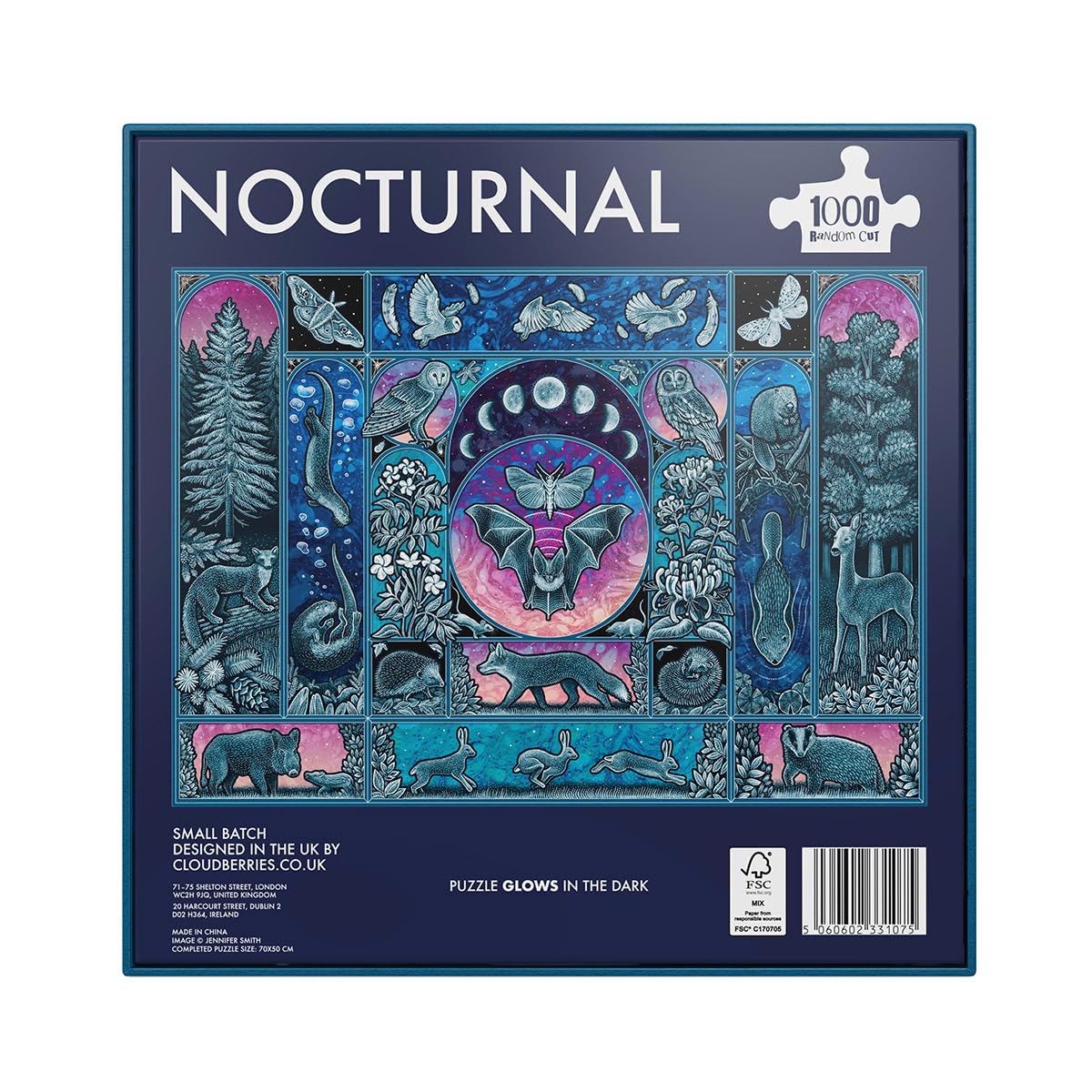 Cloudberries Puzzle notturno, puzzle luminoso al buio, 1000 pezzi per adulti