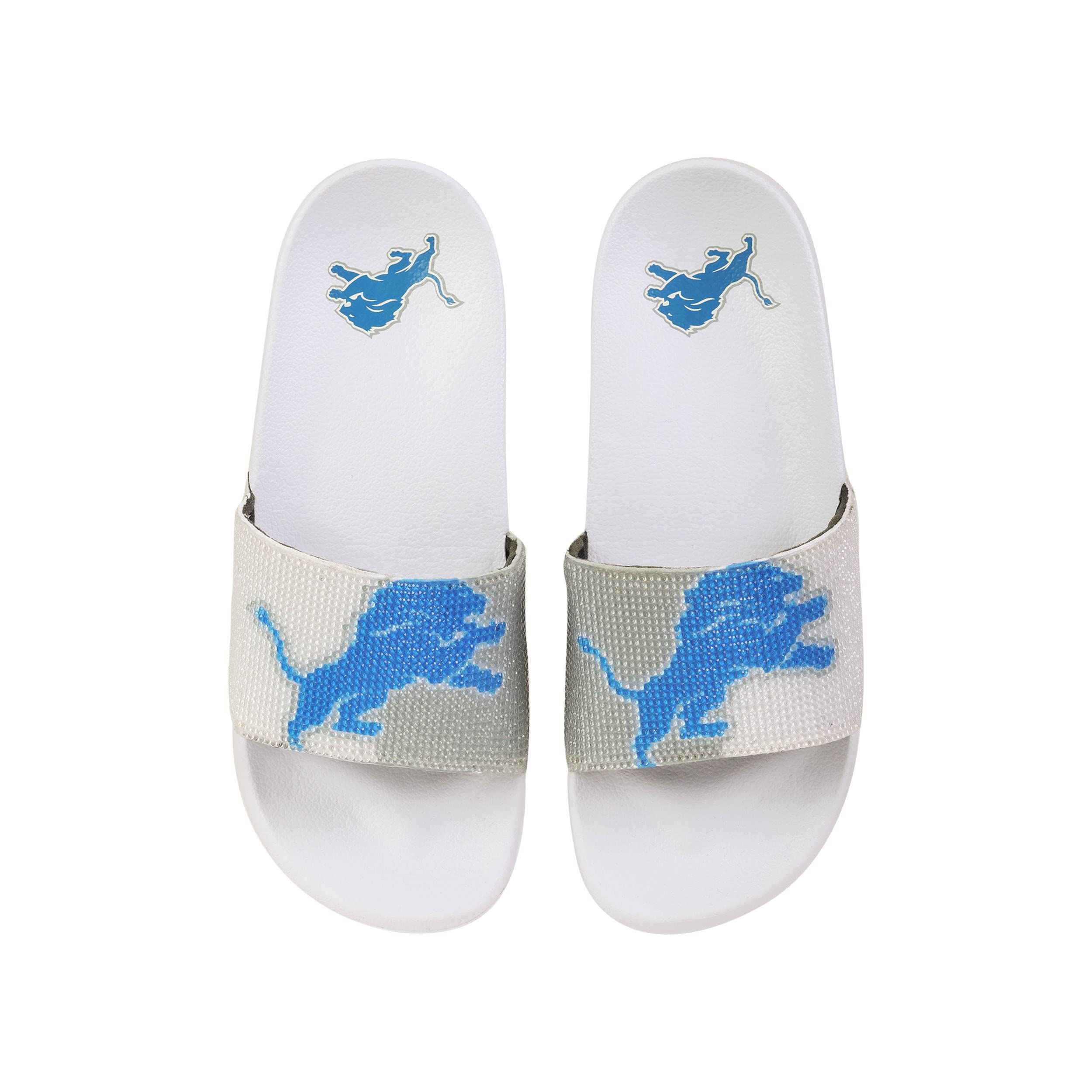 FOCO Detroit Lions NFL Womens Big Logo Shimmer Slide - S