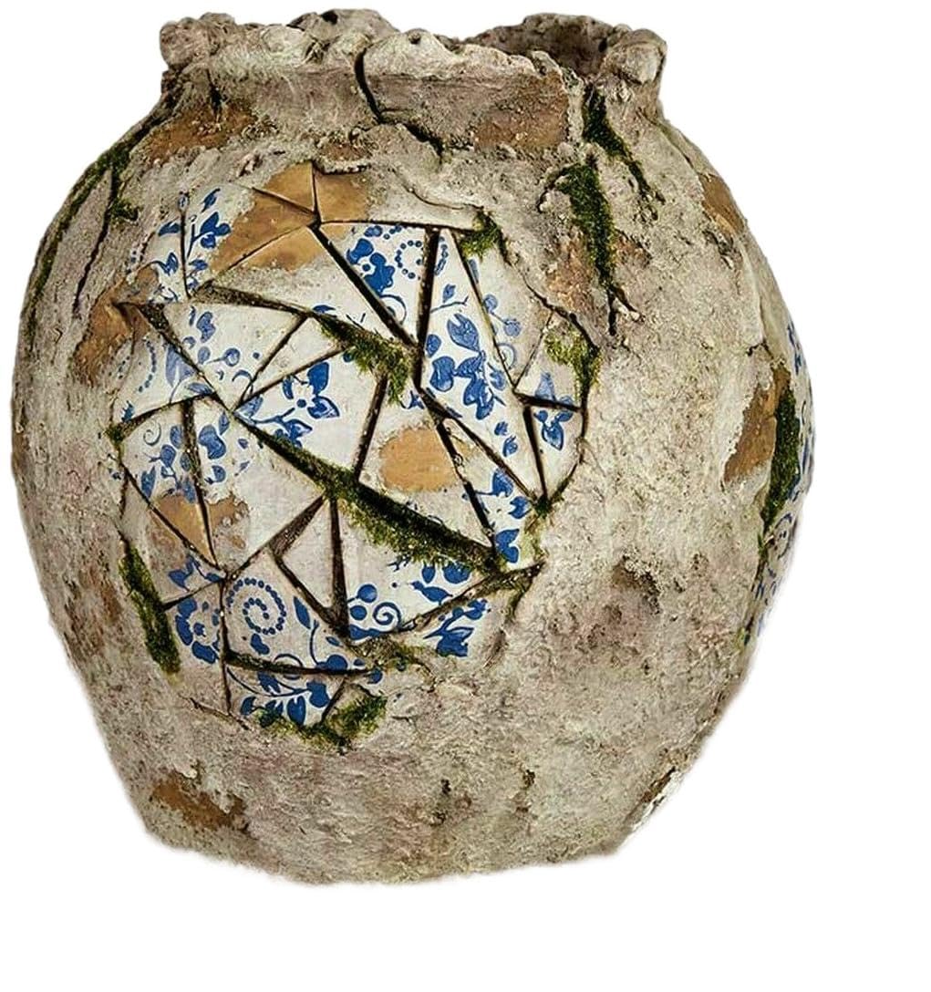 Figura Decorativa para Jardín Jarrón Poliresina 27 x 27 x 27 cm (2 Unidades)