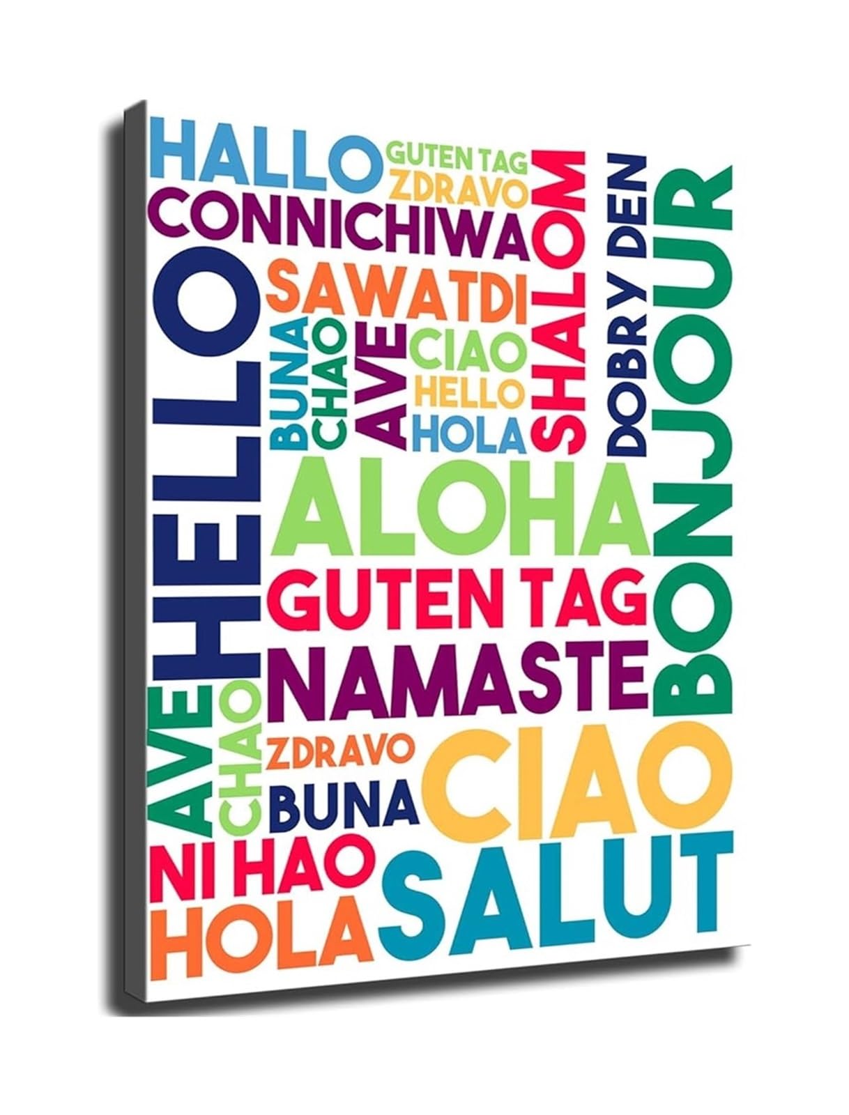 BYCIFRLG Multilingual Greetings Poster - Hello in Different Languages for Language Learning & Cultural Decor(Unframed,16x24inch(40x60cm))