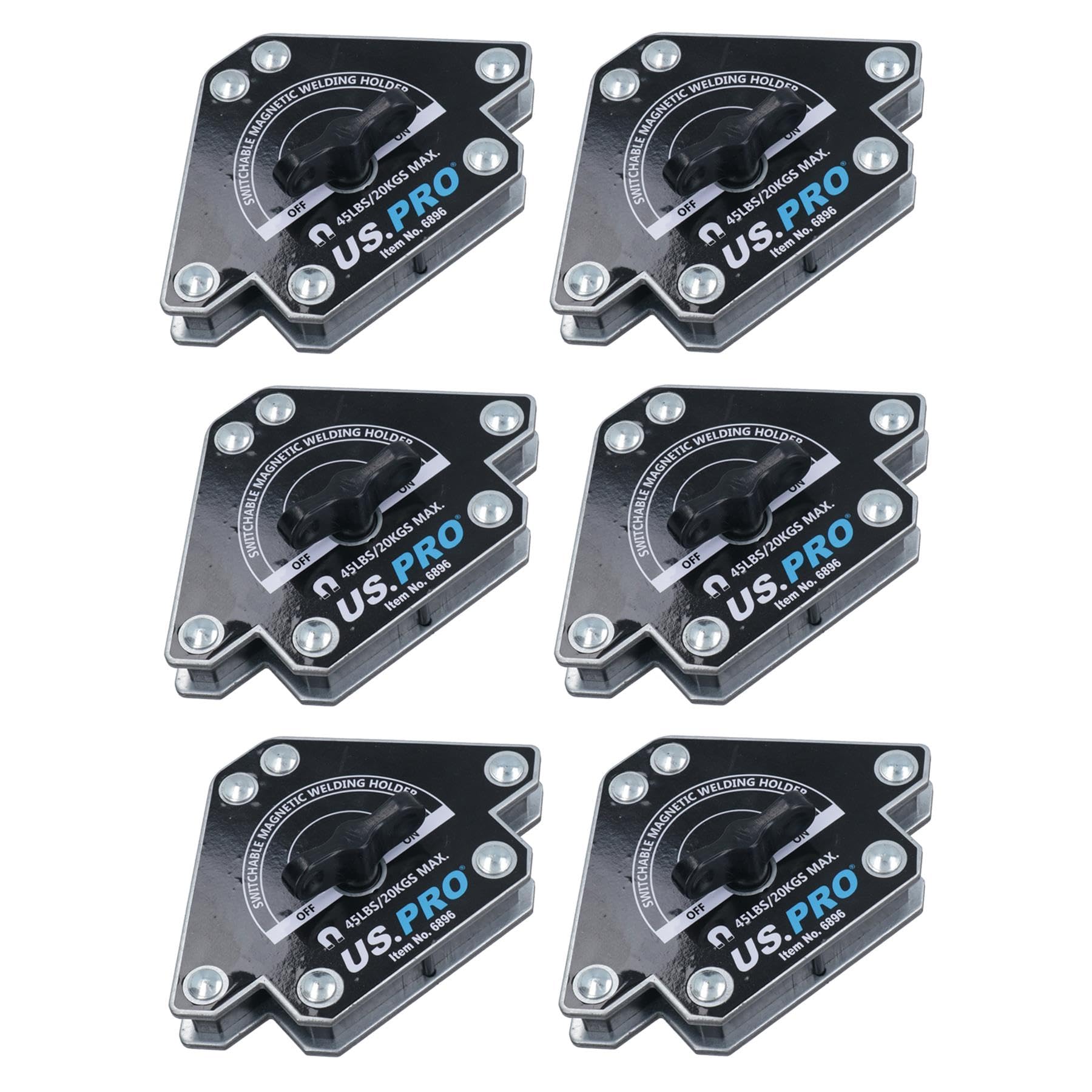 45lb Switchable On Off Magnetic Magnet Welding Holder Support 3 Angles 6pc