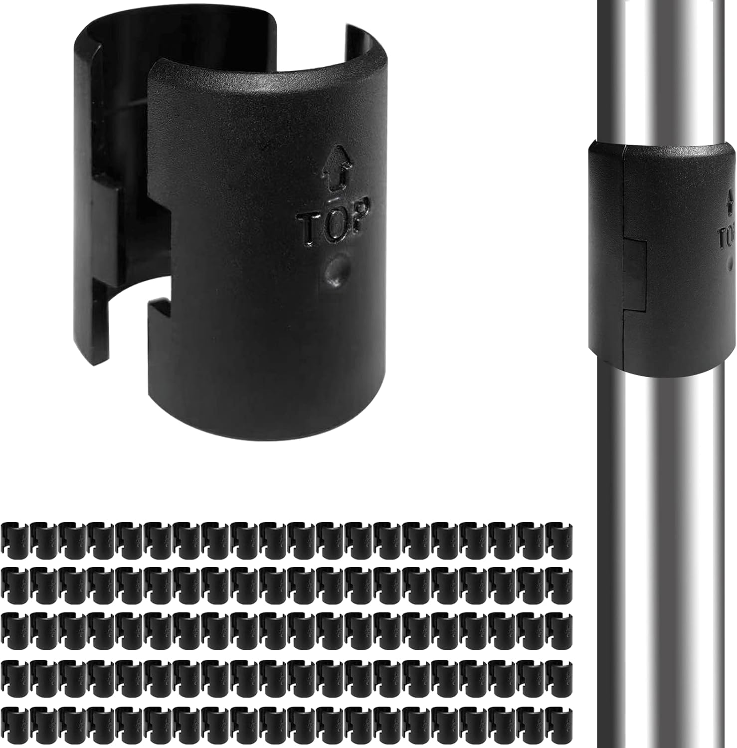 Wire Shelf Clips 100 Pack Plastic Metal Shelf Clips, 1