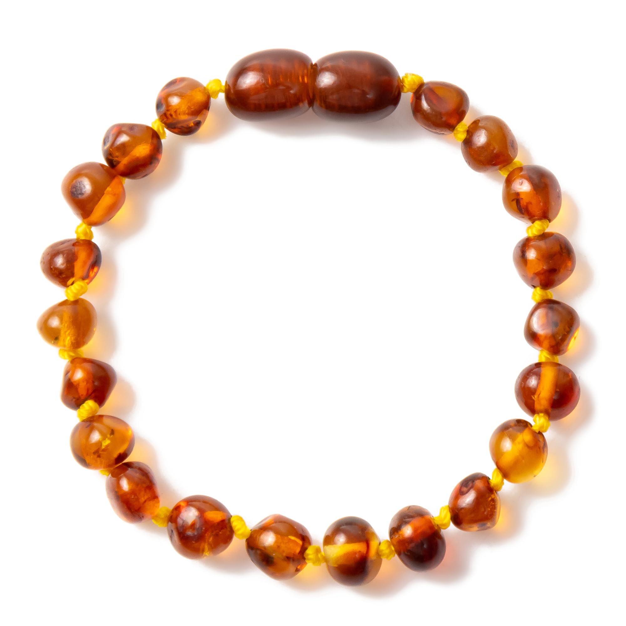 Baltic Amber Bracelets/Anklet - Handmade Polished - Knotted Between Beads - Sizes from 14 to 20 cm