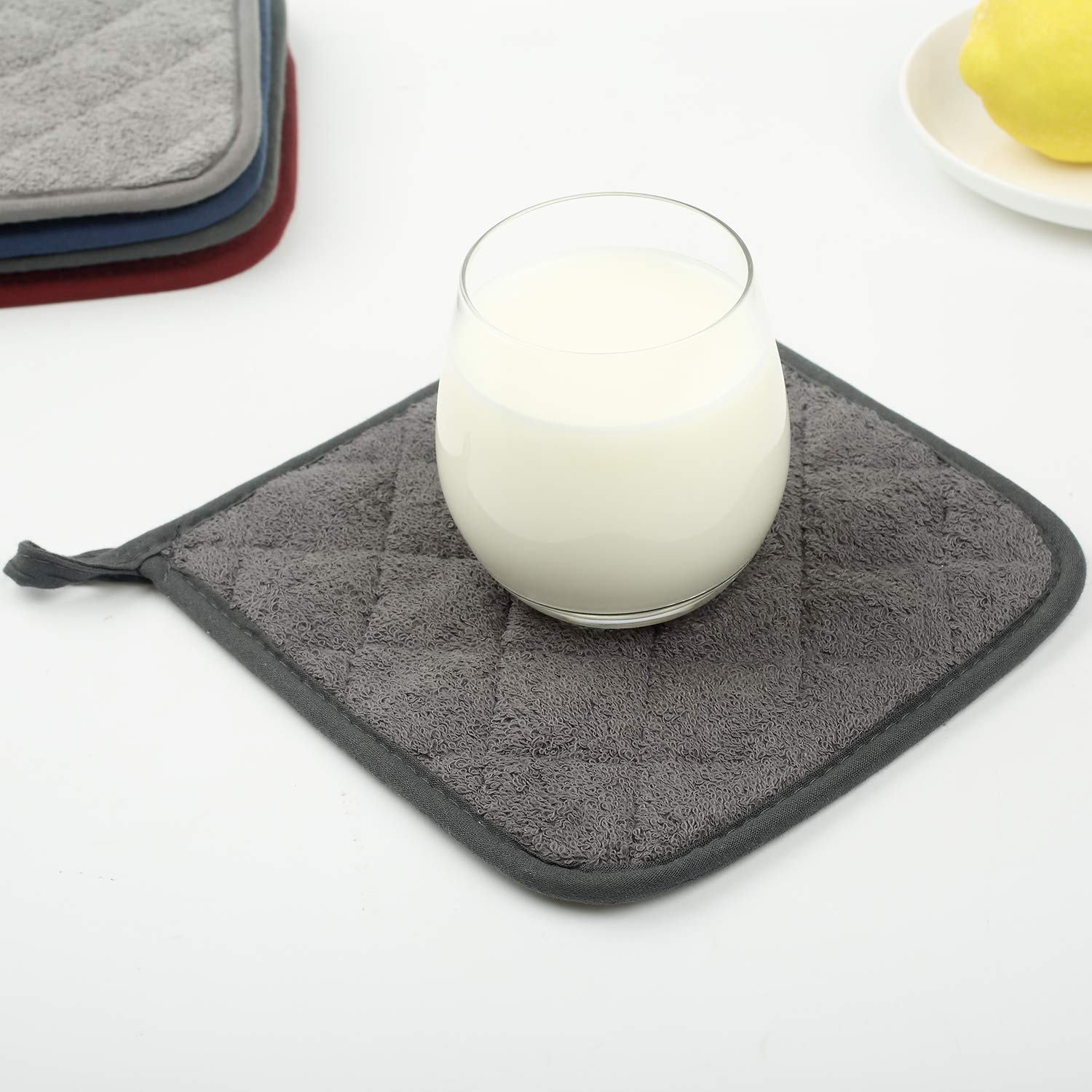 Lot De 5 Maniques En Coton 18x18cm - Résistantes à La Chaleur, Lavables - Idéales Cuisine