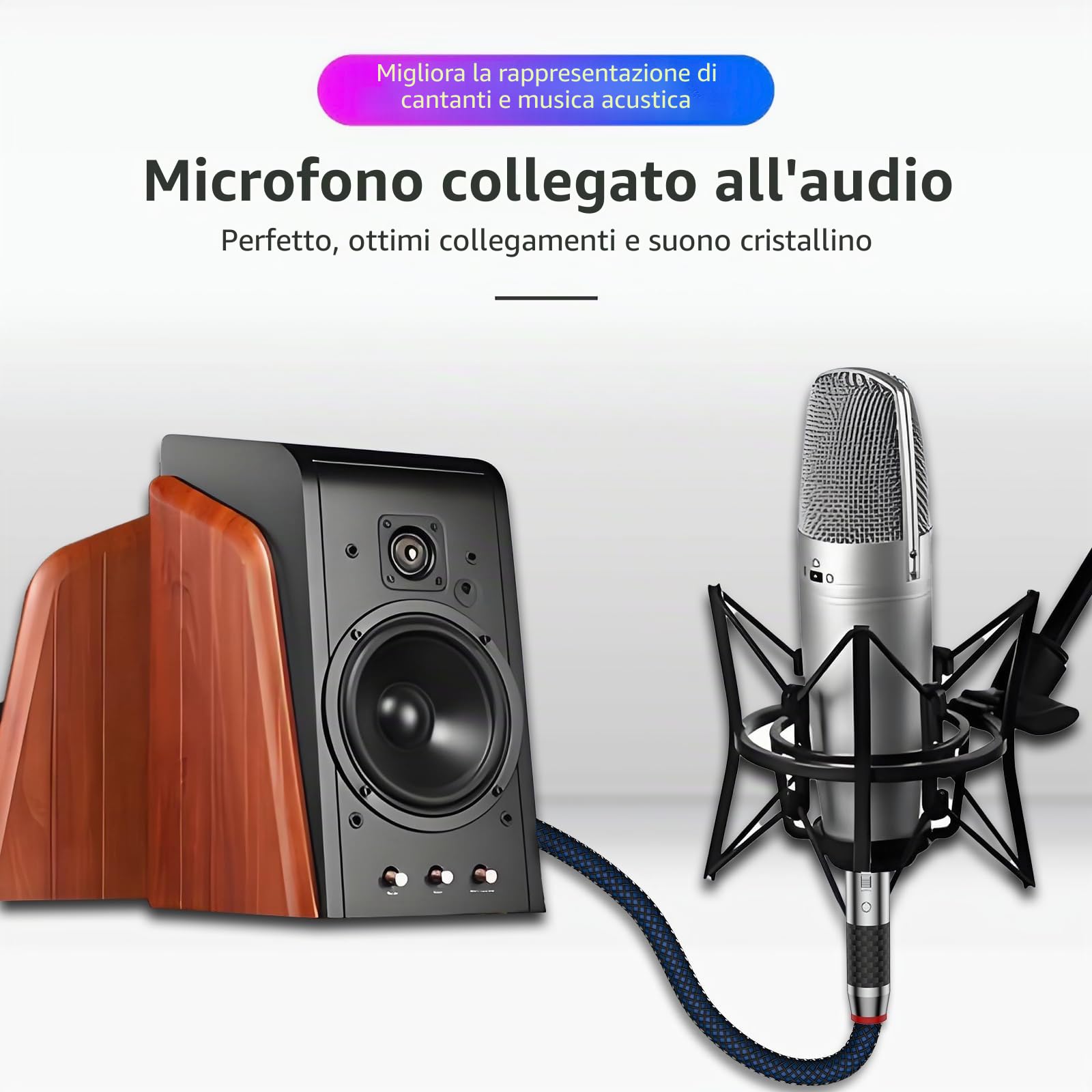 Tertullus Cavo audio XLR High End, 1,5 m, XLR maschio a femmina, Hi-Fi, placcato argento, OFC xlr Stereo per CD, Power Amplifier, altoparlante monitor, amplificatore per cuffie