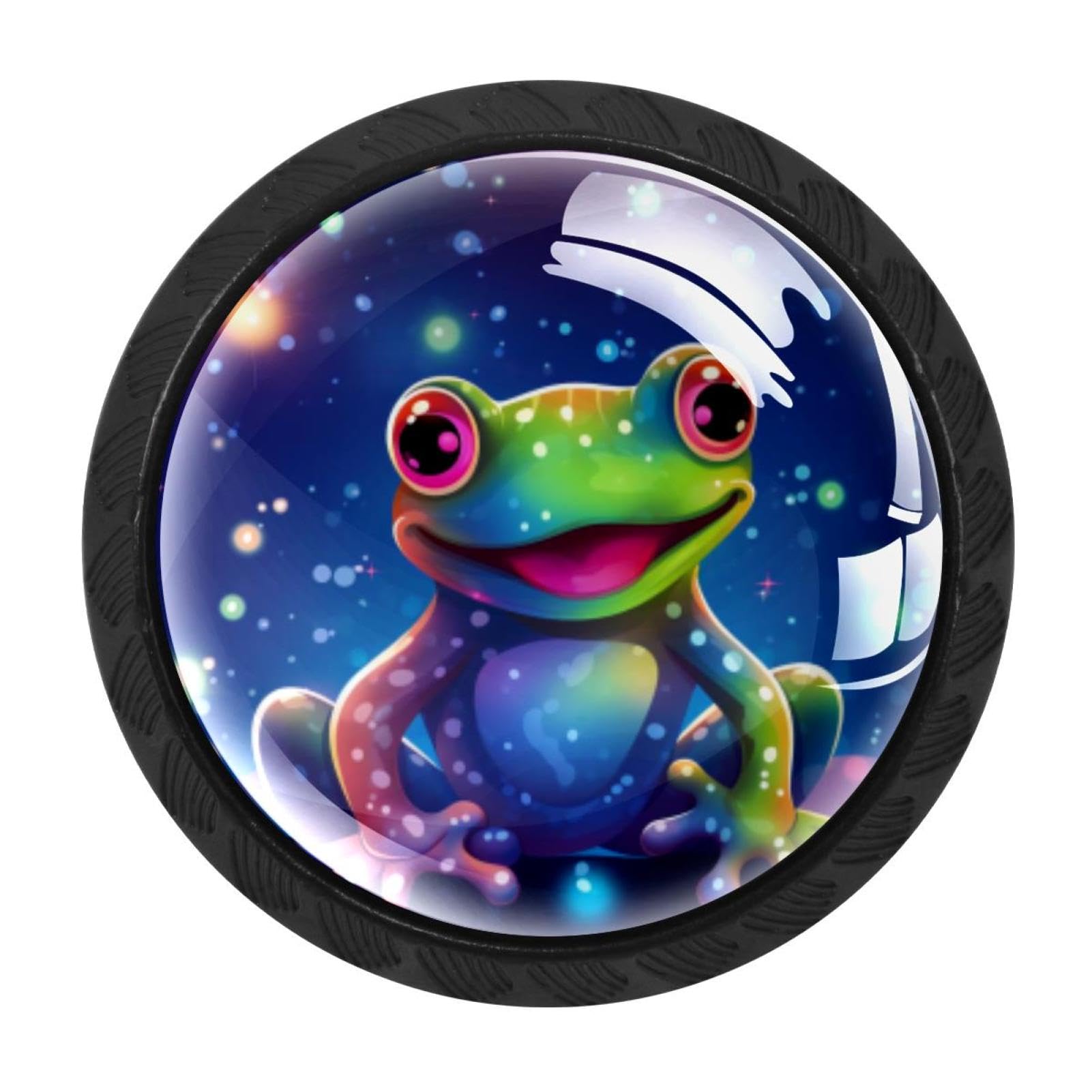 Chenzzzz Multicolored 09 Starry Frog Drawer Knobs 4 Pack Crystal Dresser Knobs 35Mm Glass Cabinet Knobs For Home Office Bathroom
