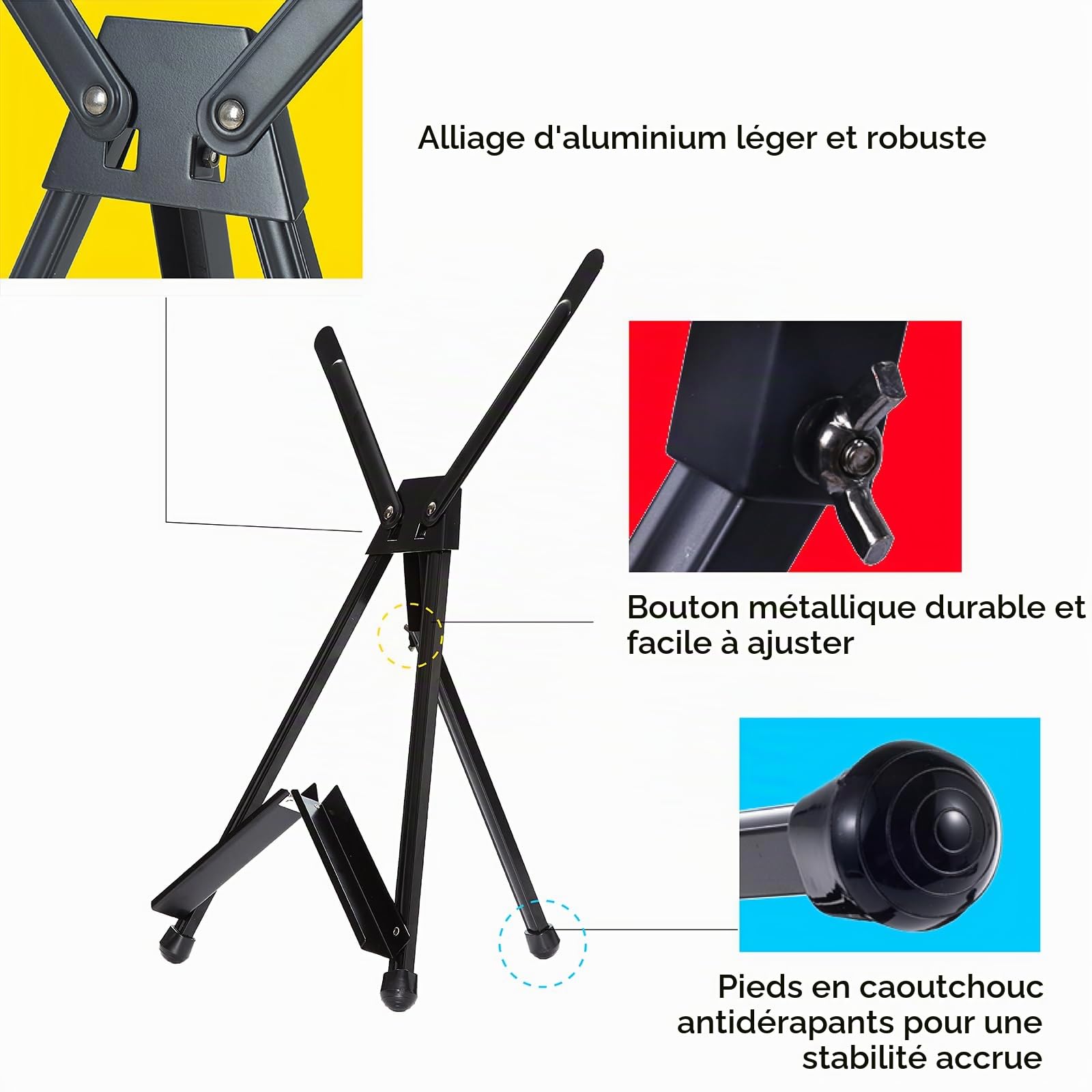 MEEDEN Lot de 10 chevalets de table : chevalet trépied en aluminium pour