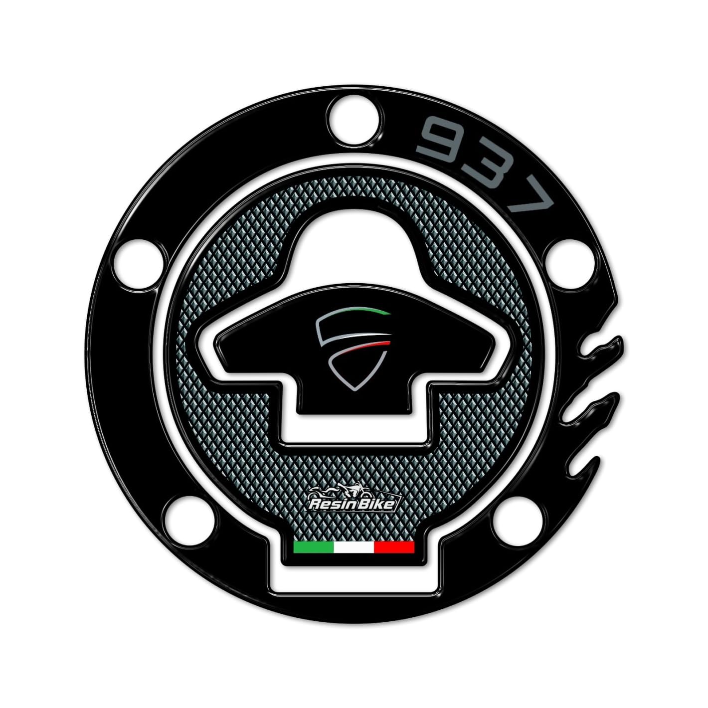 Resin Bike Adesivi Moto Compatibile con Ducati Monster 937 2021-2026. Protezione Tappo Serbatoio Antigraffio e Antiurto. Adesivi Resinati 3D Made in Italy