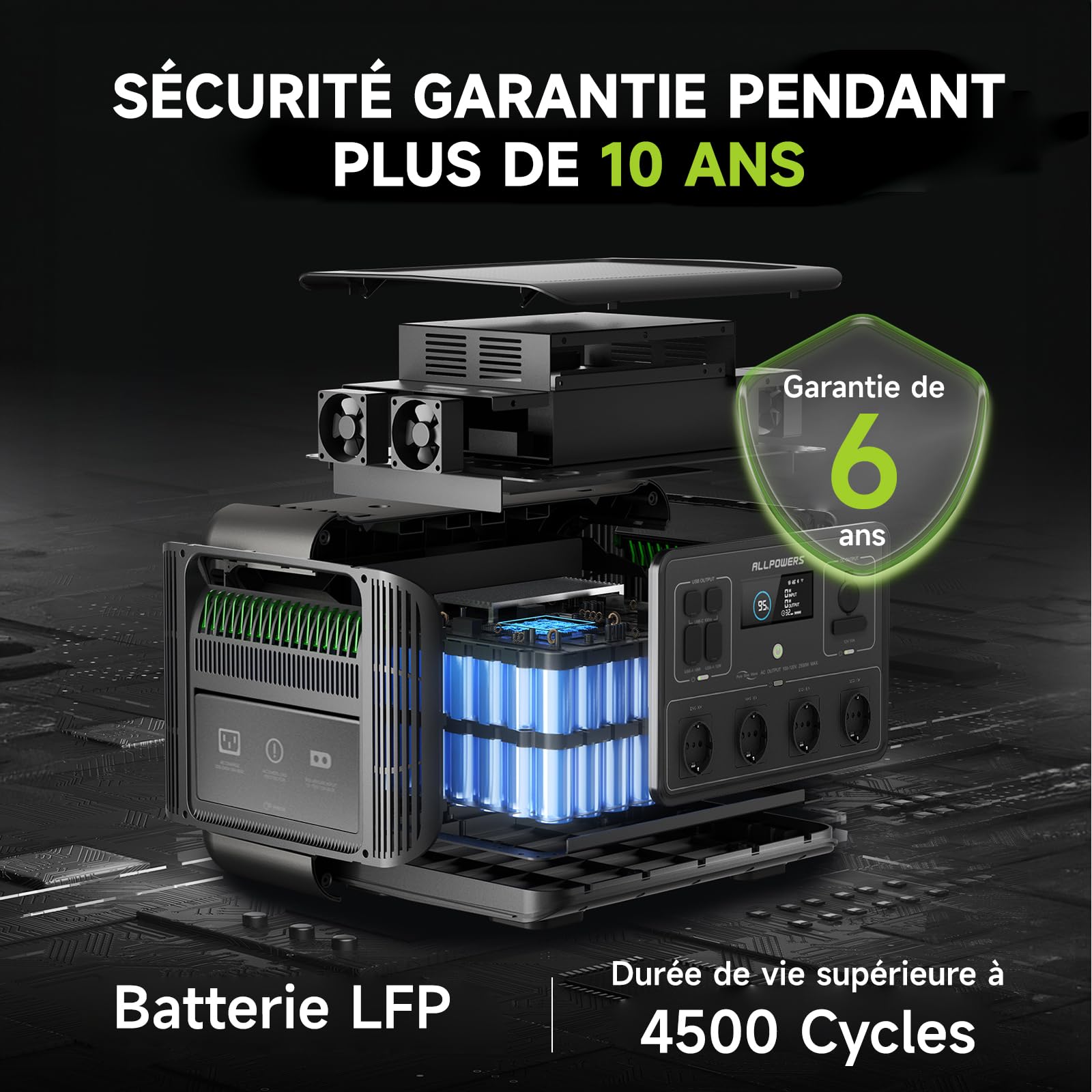 ALLPOWERS R2500 V2 Station électrique portable 1920Wh 2 x panneaux solaire | batterie LFP avec 2 x panneaux solaire pliables de 100W, fonction UPS,générateur solaire pour camping, jardin