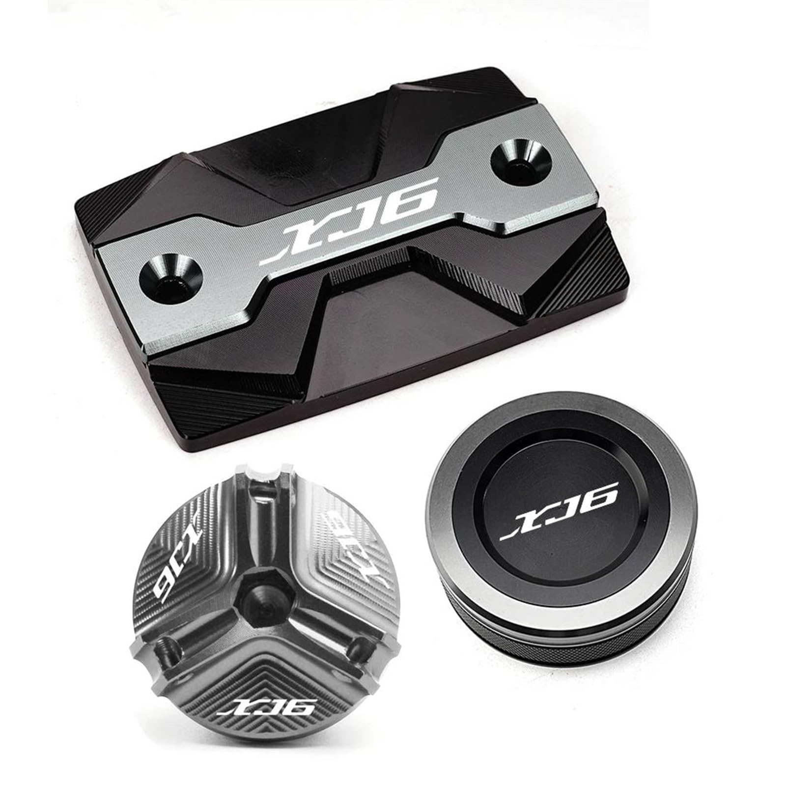 Bouchon De Réservoir De Liquide De Frein Et De Moto, Bouchon De Remplissage D'huile Moteur pour XJ6 XJ6F XJ6N Diversion 2010 – 2014 (Color : 1Set-Black)