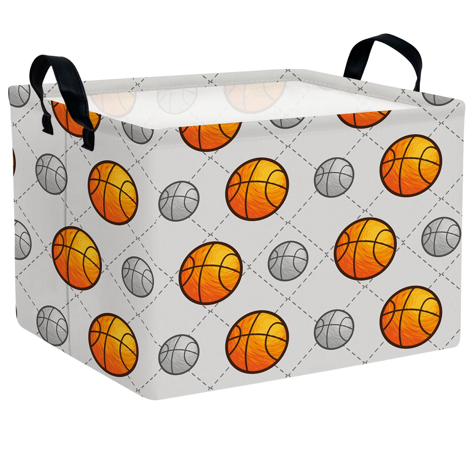 Kid Cute Nursery Storage Basket Baby Toy Clothes Storage Bin Playroom Bedroom Decor Gift Basket (Basketball)