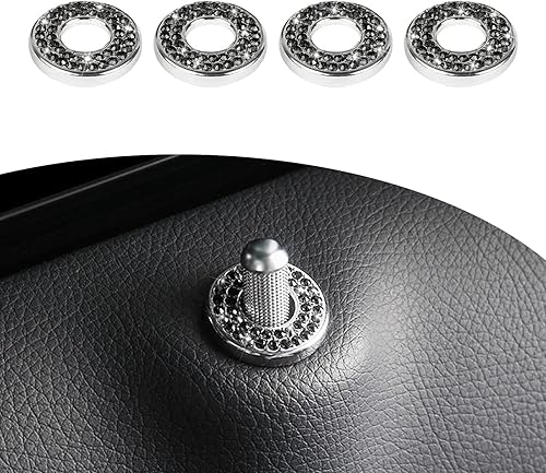 Ajxn 4 calcomanías brillantes para cerradura de puerta de automóvil, calcomanías de pernos de barra de tirar, calcomanías brillantes para puerta de