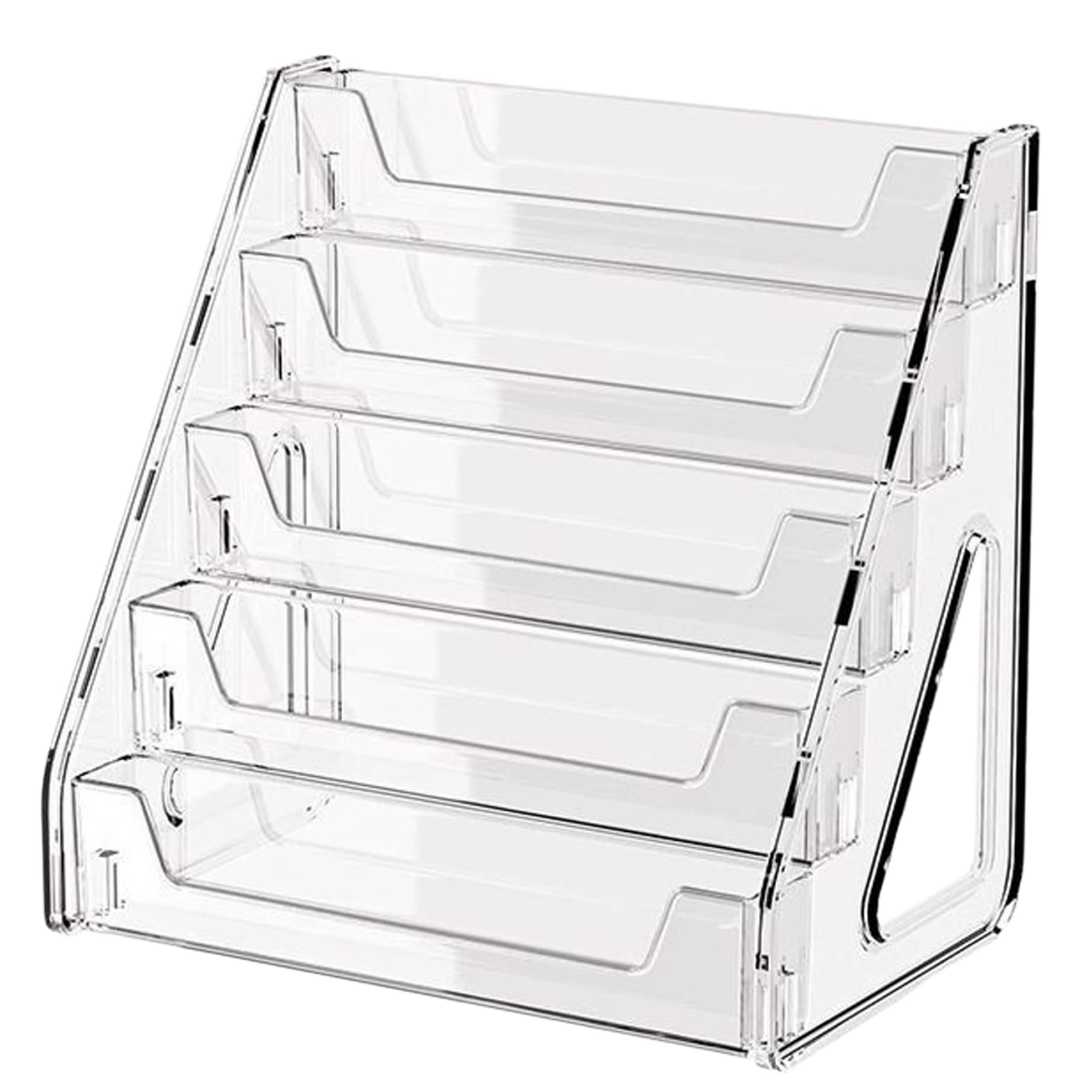 AwnsIMfreien Greeting Card Display Stand 5-Layer Secure Clear Tiered Display Stand Easy Snap-On & Better Presentation for Postcards, Stickers, Brochures, Postcard