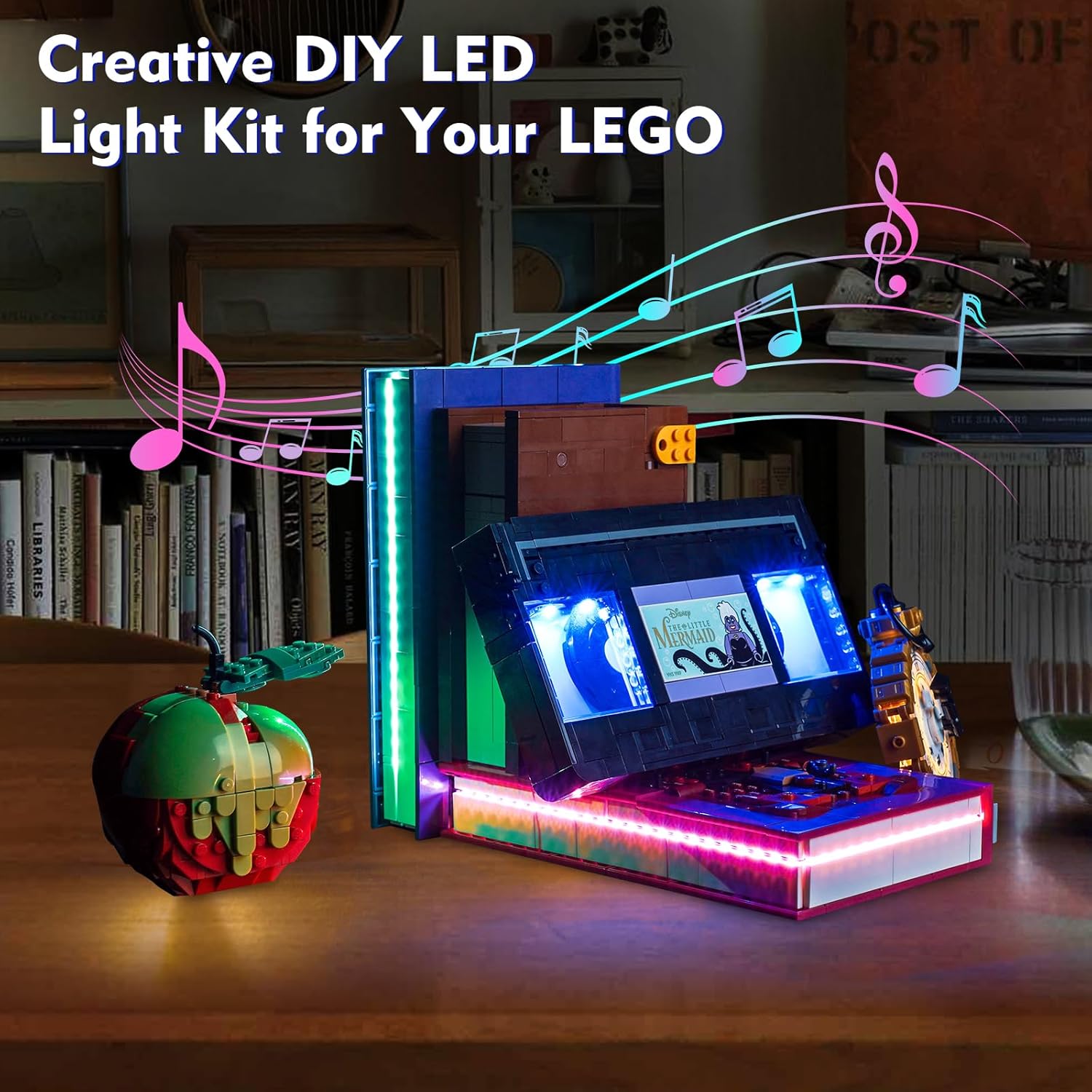 LED Light Kit Compatible with Lego Villain Icons 43227, Music Version Creative Lighting Set Accessories Compatible with Lego 43227 for Fans(Lights Only, No Models)