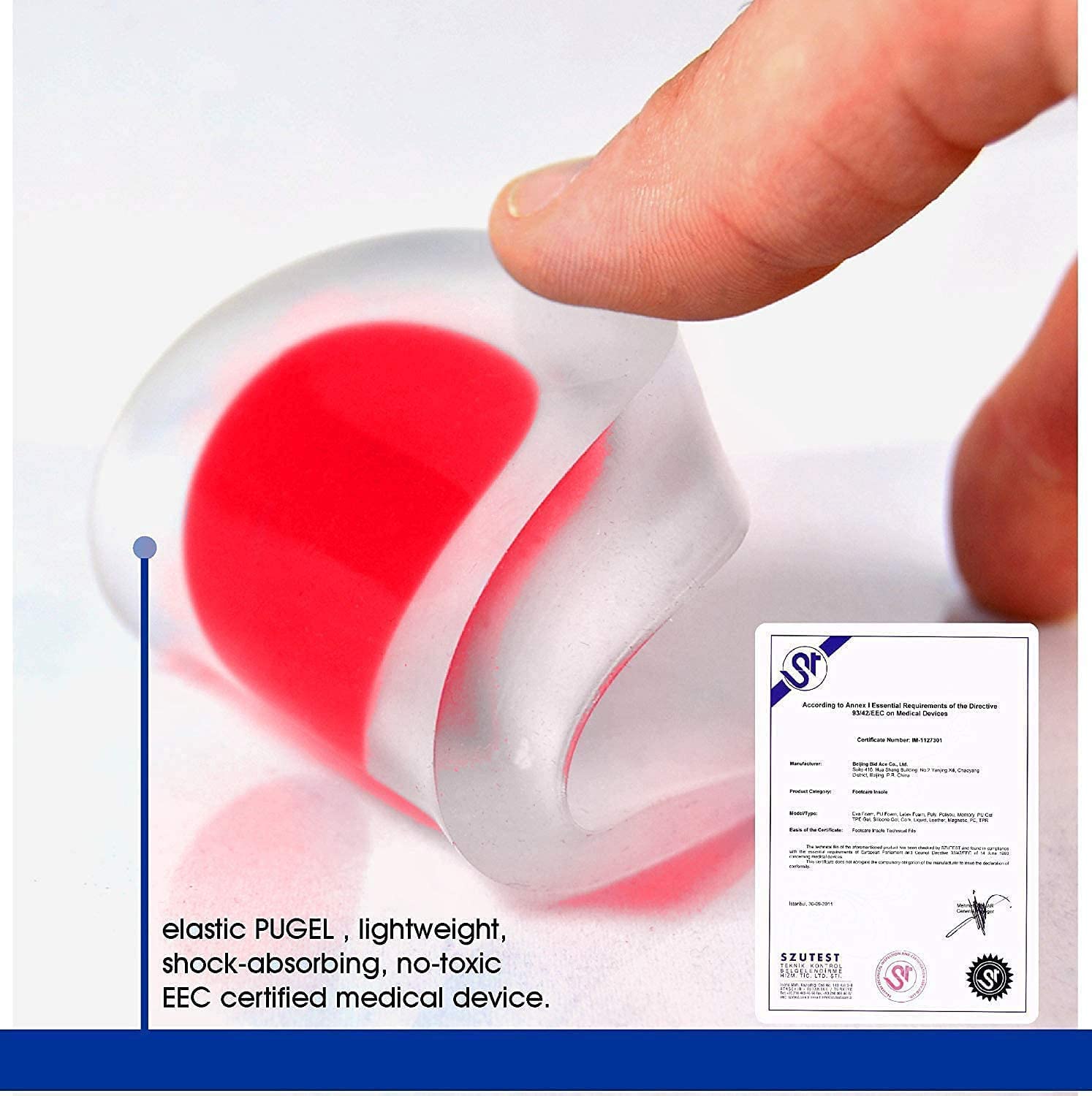 Einlegesohlen, Fersenpolster aus Silikongel gegen Fersenschmerzen, Knochensporn- und Achillessehnenschmerzen, Gel-Fersenkissen -schalen, Polster stoßdämpfende Unterstützung(Red(women's),S(34 39))