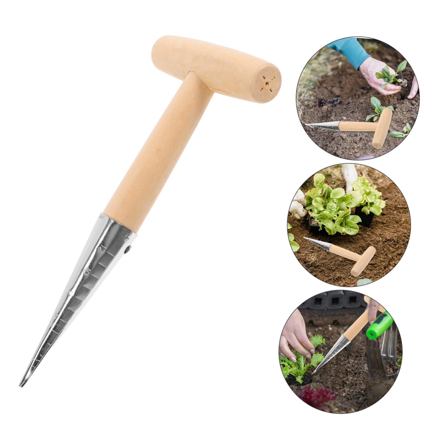PartyKindom 5 Pezzi Dibber Inossidabile con Utensile per Scavare e Strumento Pratico per Giardinaggio e Trapianto Piante