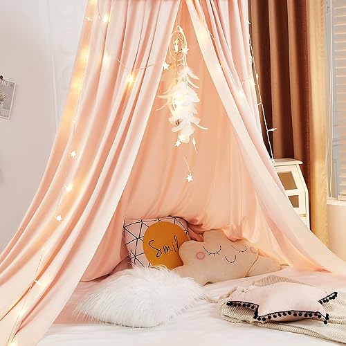 Miniatura 8 de Kertnic Toldo decorativo para cama de niños, toldo suave y liso para decoración de habitación de niñas, castillo de princesa, ropa de cama de
