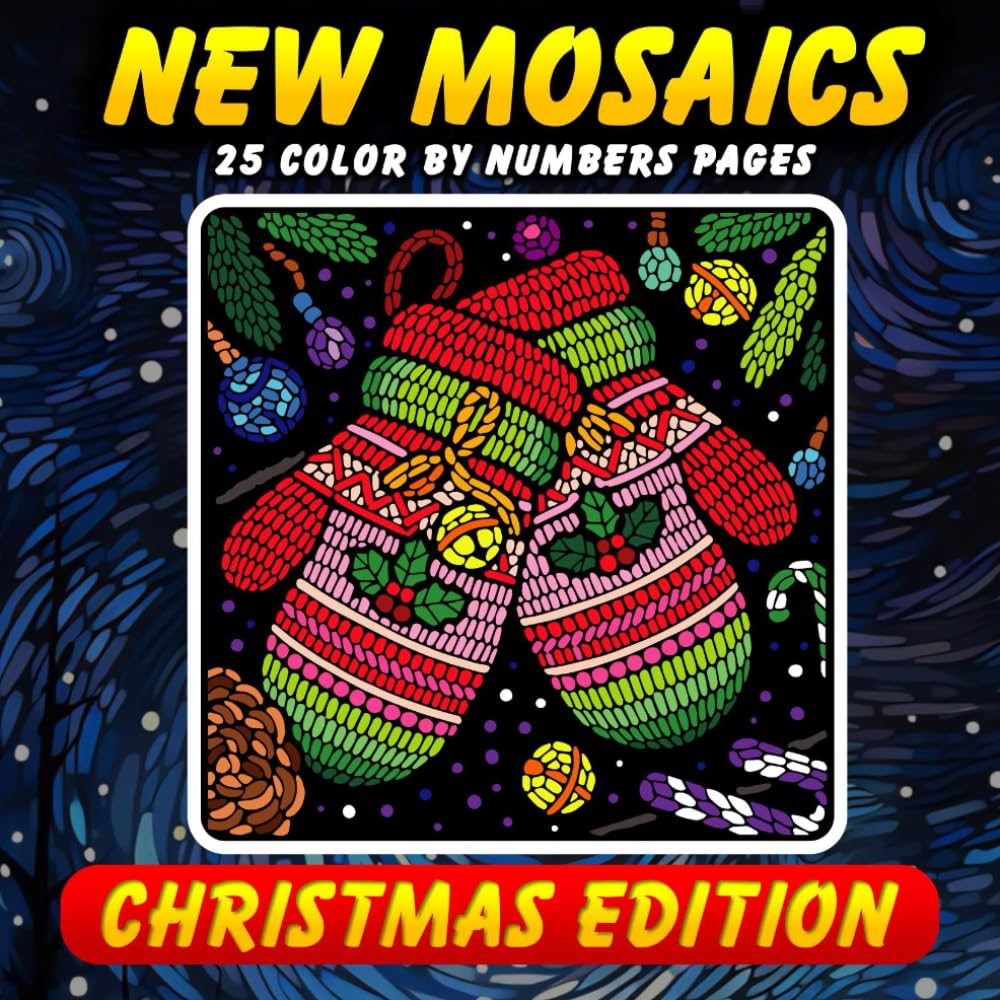 New Mosaics Coloring Book: Christmas Edition