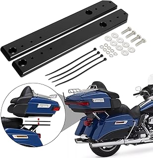 PSLER Trunk Luggage Relocator Kit Mount Tour Pack Extend Plate Rack Adjustable 1''-3'' for Touring Road King Electra Street Road Glide Trikes Tri Glide 2009-2013